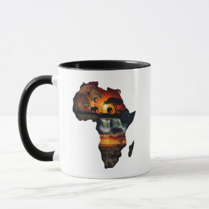 African Wildlife Safari Collage Mug