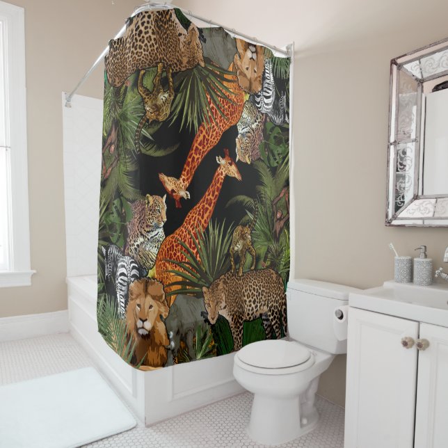 African wildlife Shower Curtain (In Situ)