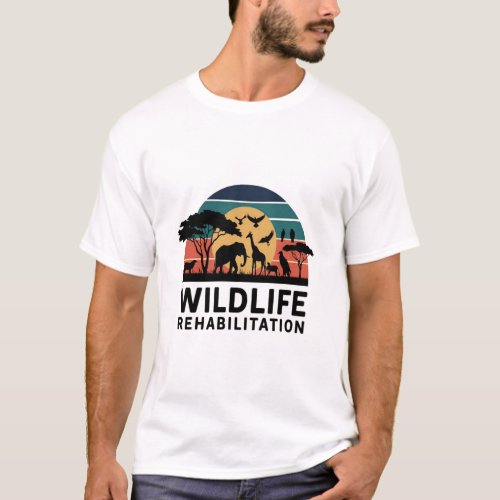 African Wildlife Sunset Graphic T_Shirt