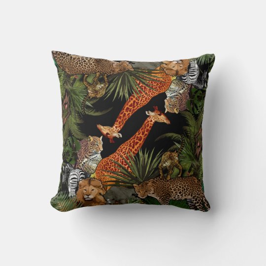 African wildlife Throw Pillow