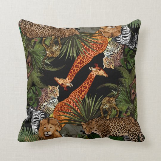 African wildlife Throw Pillow