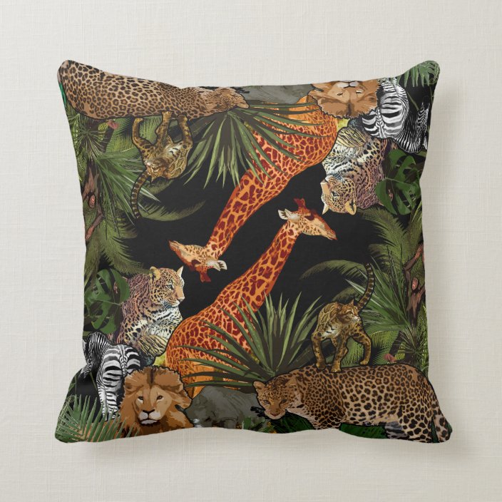 African wildlife Throw Pillow