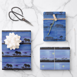 African Wildlife Wrapping Paper Sheets