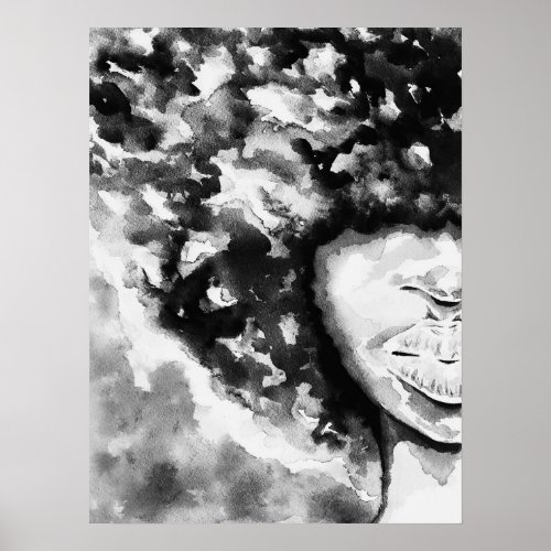 African Woman Afro Poster