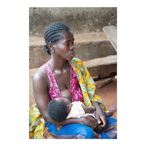 African woman and her baby photo print