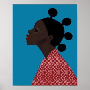 African Woman Bantu Hairstyle Poster