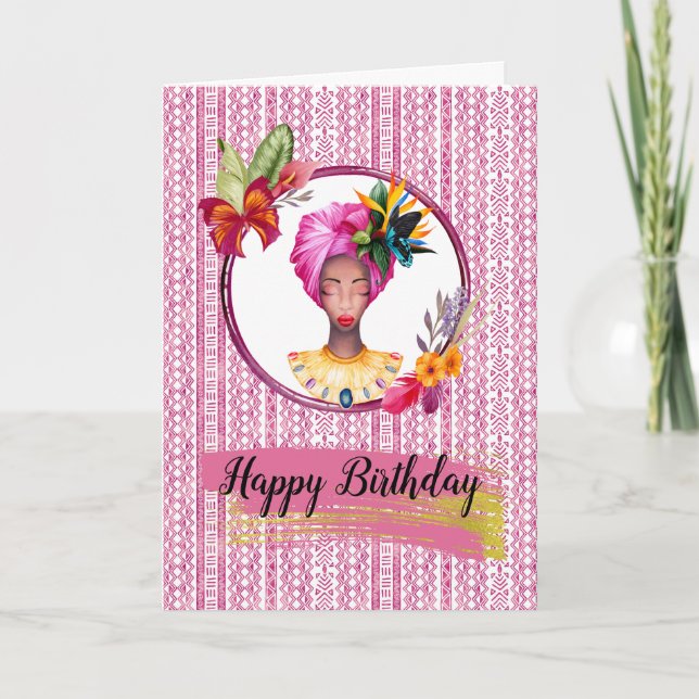 African Woman Birthday Card (Front)
