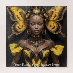 African Woman Butterfly Dress Jigsaw Puzzle