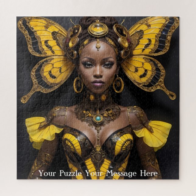 African Woman Butterfly Dress  Jigsaw Puzzle (Vertical)