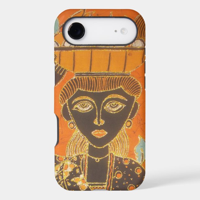 African Woman Carrying Basket Art Print | Cultural Case-Mate iPhone Case (Back)