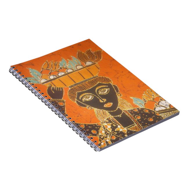 African Woman Carrying Basket Art Print Notebook (Right Side)