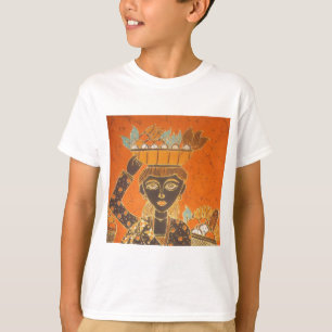 African Woman Carrying Basket Art Print T-Shirt