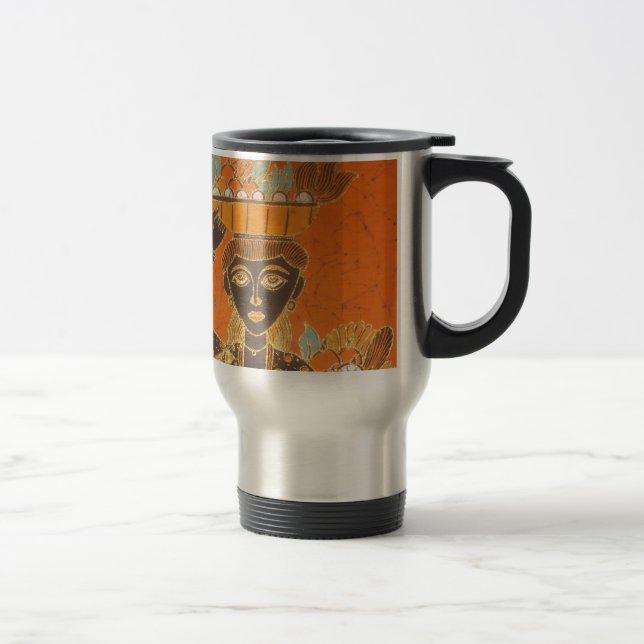 African Woman Carrying Basket Art Print Travel Mug (Right)