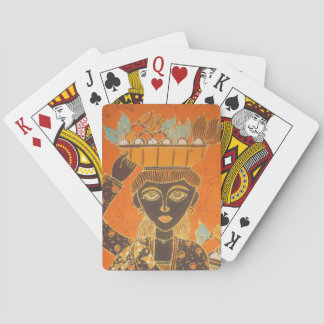 African Woman Carrying Basket  Customize Product Poker Cards