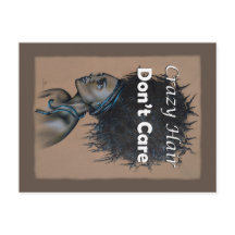 African Woman Crazy Hair Don’t Care Funny Quote