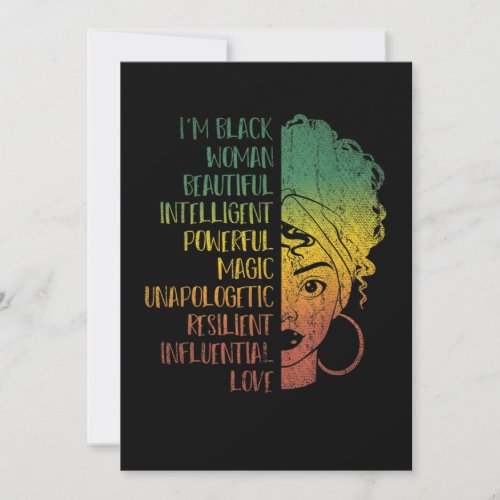 African Woman Girls Gift Melanin Pride Black Histo Save The Date