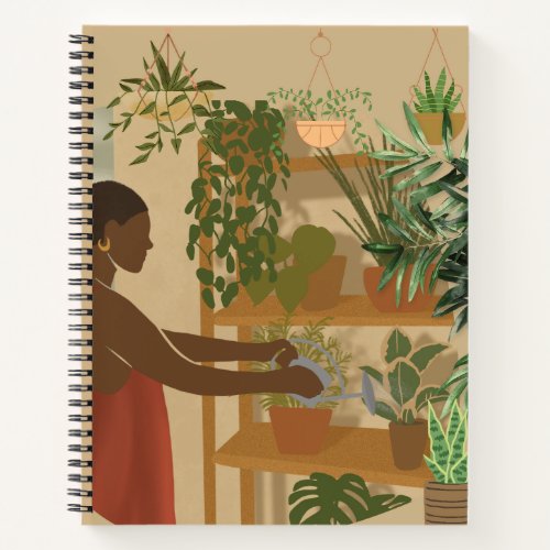 African Woman Greenery  Notebook