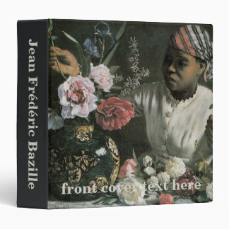African Woman Peonies by Frederic Bazille, Flowers 3 Ring Binder