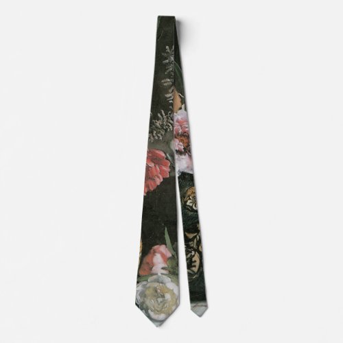 African Woman Peonies by Frederic Bazille Flowers Tie