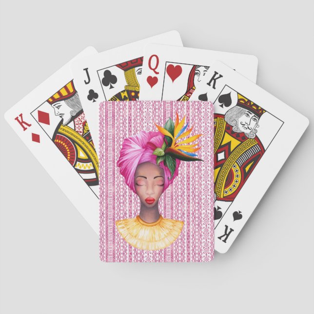 African Woman Playing Cards (Back)