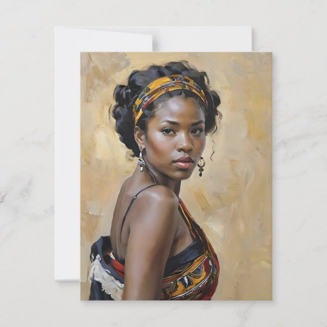 African Woman Portrait H Holiday Card (Front)