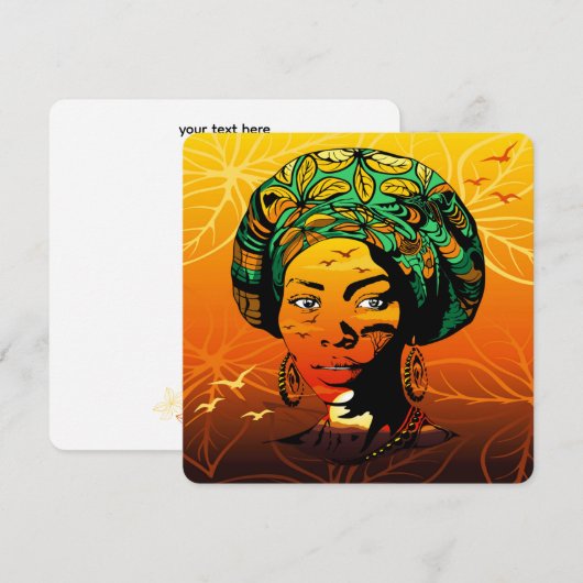 African Woman Portrait with Sunset (Front/Back)