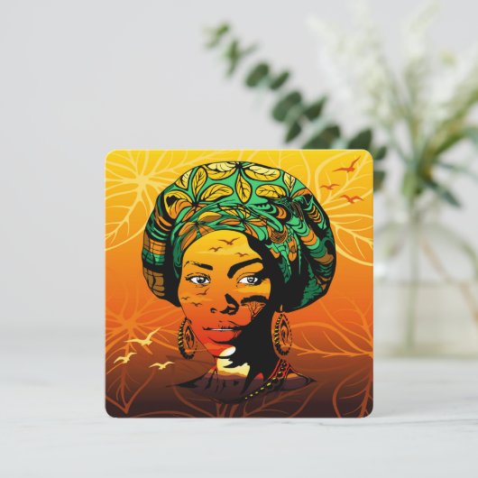 African Woman Portrait with Sunset (Standing Front)