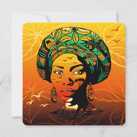 African Woman Portrait with Sunset (Front)