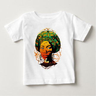 African Woman Portrait with Sunset Baby T-Shirt