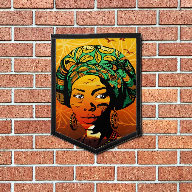 African Woman Portrait with Sunset Pennant (Insitu 1)