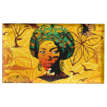 African Woman Portrait with Sunset Place Card Holder