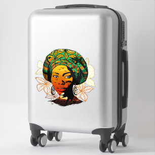 African Woman Portrait with Sunset Sticker