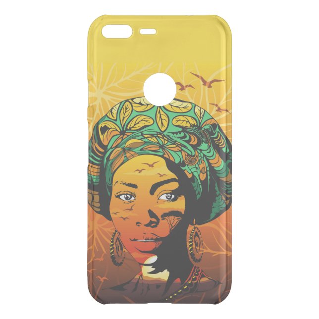 African Woman Portrait with Sunset Uncommon Google Pixel XL Case (Back)