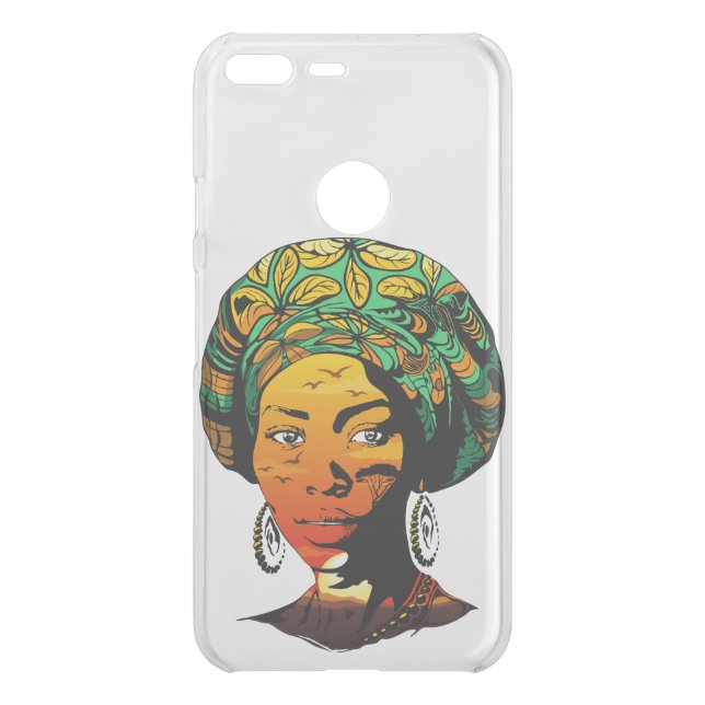 African Woman Portrait with Sunset Uncommon Google Pixel XL Case (Back)