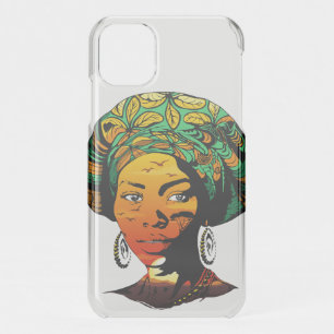 African Woman Portrait with Sunset iPhone 11 Case
