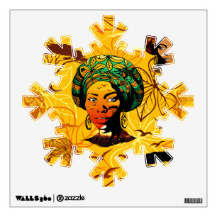 African Woman Portrait with Sunset Wall Decal