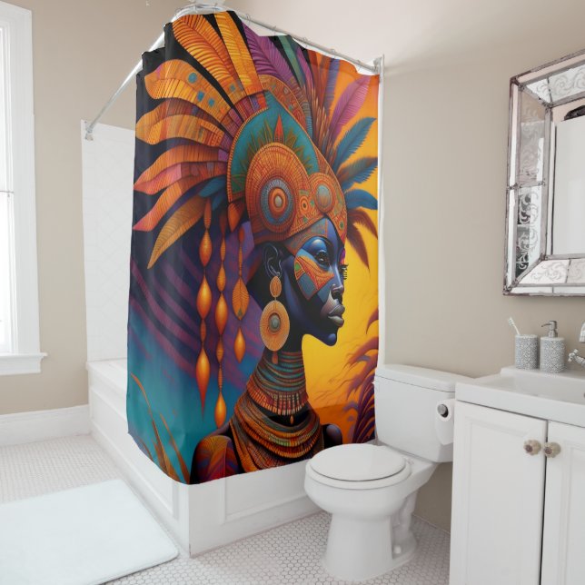 African Woman Shower Curtain (In Situ)