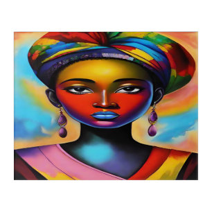 African Woman Surrealism Acrylic Wall Art