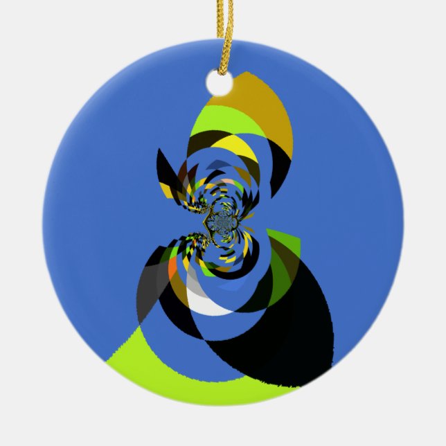 African Woman Vector Design Art Print Ceramic Ornament (Front)