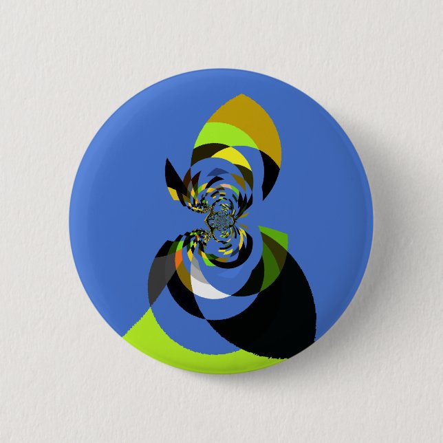 African Woman Vector Design Art Print Pinback Button (Front)