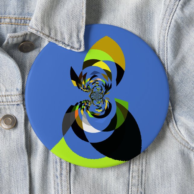 African Woman Vector Design Art Print Pinback Button (In Situ)