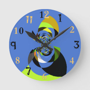 African Woman Vector Design Art Print Round Clock