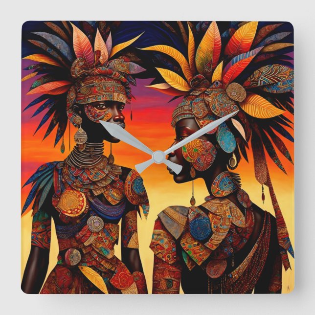 African Woman Wall Clock (Front)