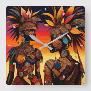 African Woman Wall Clock