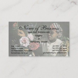 African Woman with Peonies by Frederic Bazille Business Card