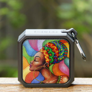 African Woman with Wax Traditional Fabric Bluetooth Speaker