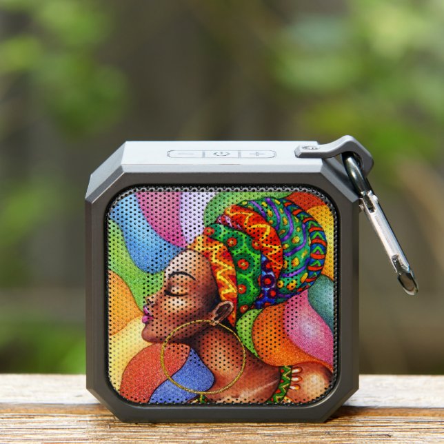 African Woman with Wax Traditional Fabric Bluetooth Speaker (Insitu(Outdoor))