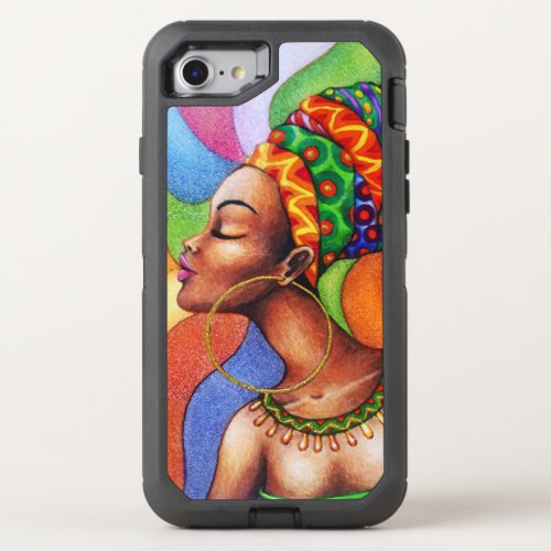 African Woman with Wax Traditional Fabric OtterBox Defender iPhone SE87 Case