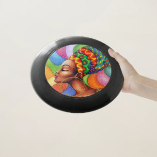 African Woman with Wax Traditional Fabric Wham-O Frisbee
