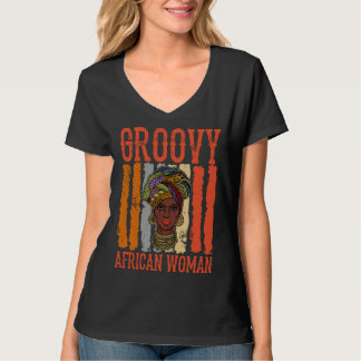 African woman womanism ethnic earrings necklace he T-Shirt